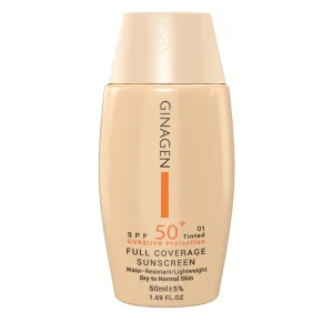 کرم ضد آفتاب رنگی ژیناژن مدل Full Coverage با spf 50 مناسب پوست معمولی و خشک